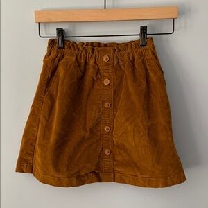 CrewCuts girls size 10 brown corduroy button from skirt with pockets